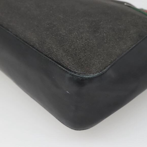 GUCCI Web Sherry Line Tote Bag Canvas Red Gray Green - Picture 12 of 16